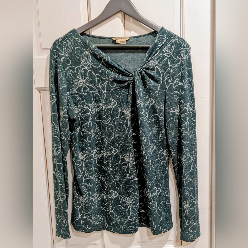 Royal Robbins XL Dark Green Floral Long Sleeve Top
